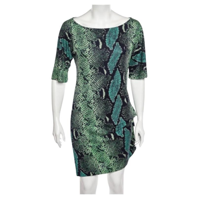 Diane von Furstenberg Vestido largo por la rodilla de seda estampada verde S