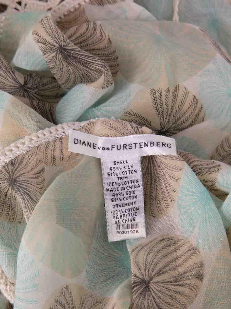 Diane Von Furstenberg Green Sheer Beach Coverup Size S For Sale 1