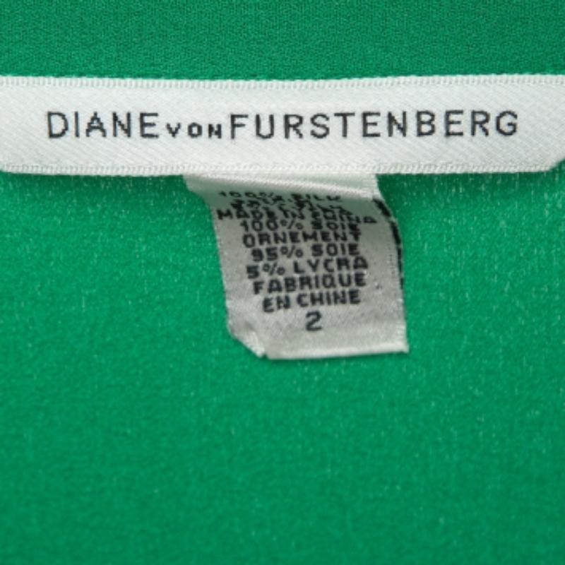 Diane von Furstenberg - Mini robe à manches longues en soie Greene & Greene Greene S Bon état - En vente à Dubai, Al Qouz 2
