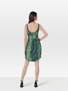 Diane Von Furstenberg Green Snake Print Mini Dress Size S