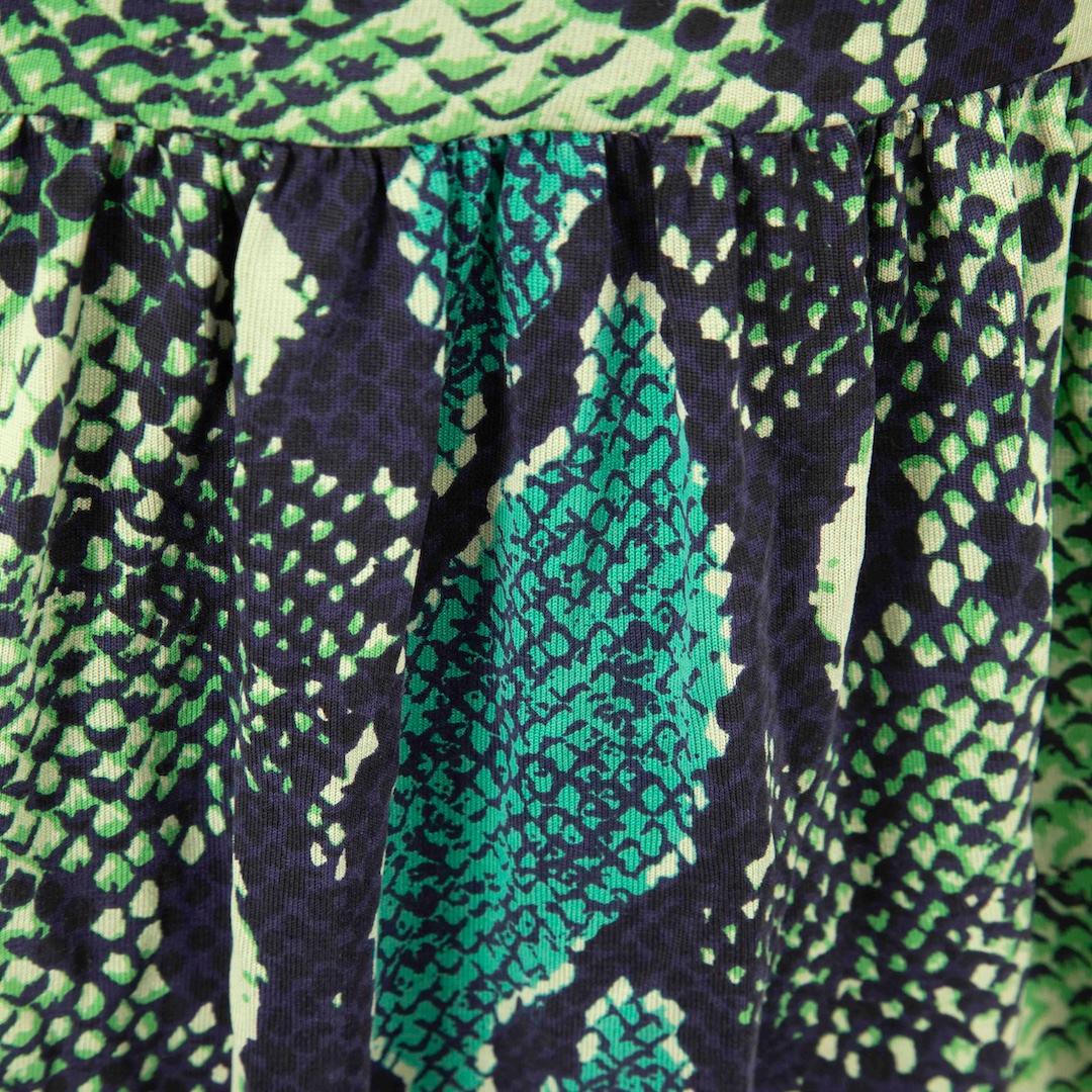Marron Diane Von Furstenberg - Mini robe verte imprimée serpent - Taille S en vente