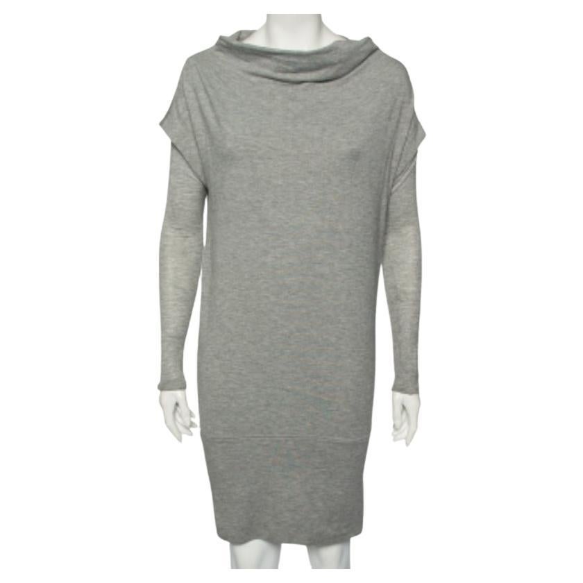 Diane von Furstenberg - Robe pull-shirt Financier en maille grise S