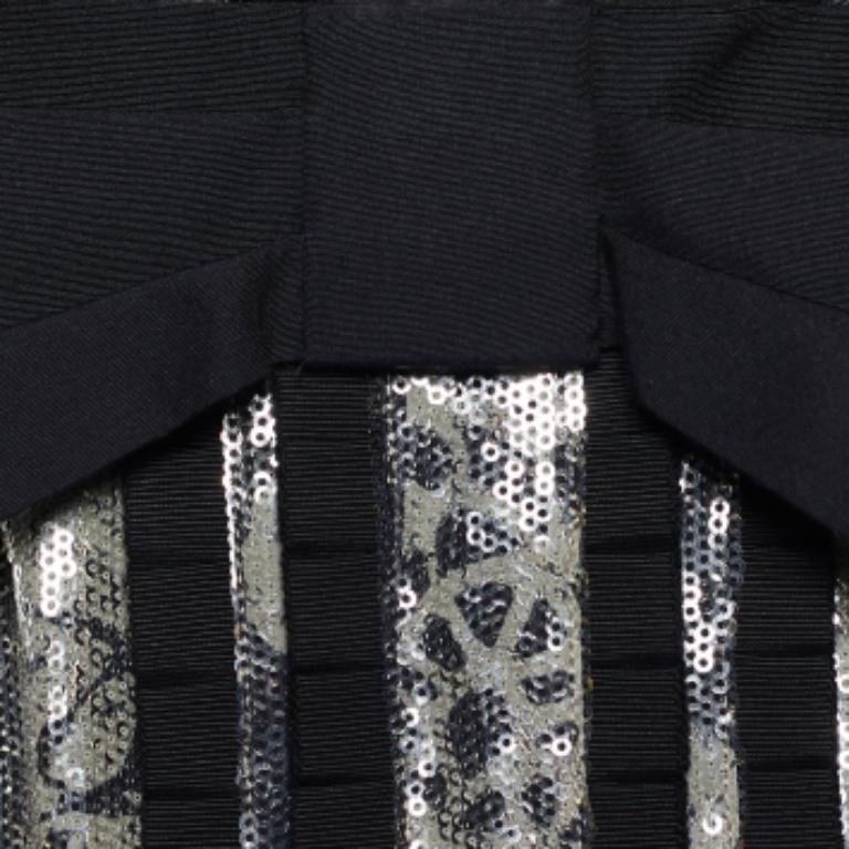 Gris Diane von Furstenberg Grey Sequined Ariba Bodycon Dress S en vente