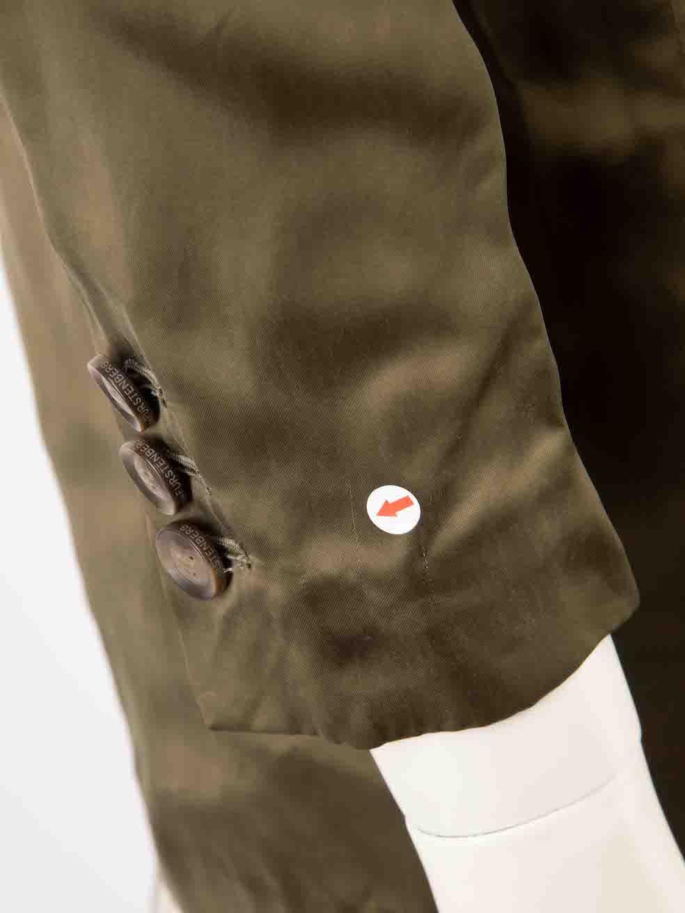 Women's Diane Von Furstenberg Khaki Gathered Back Blazer Size XS For Sale
