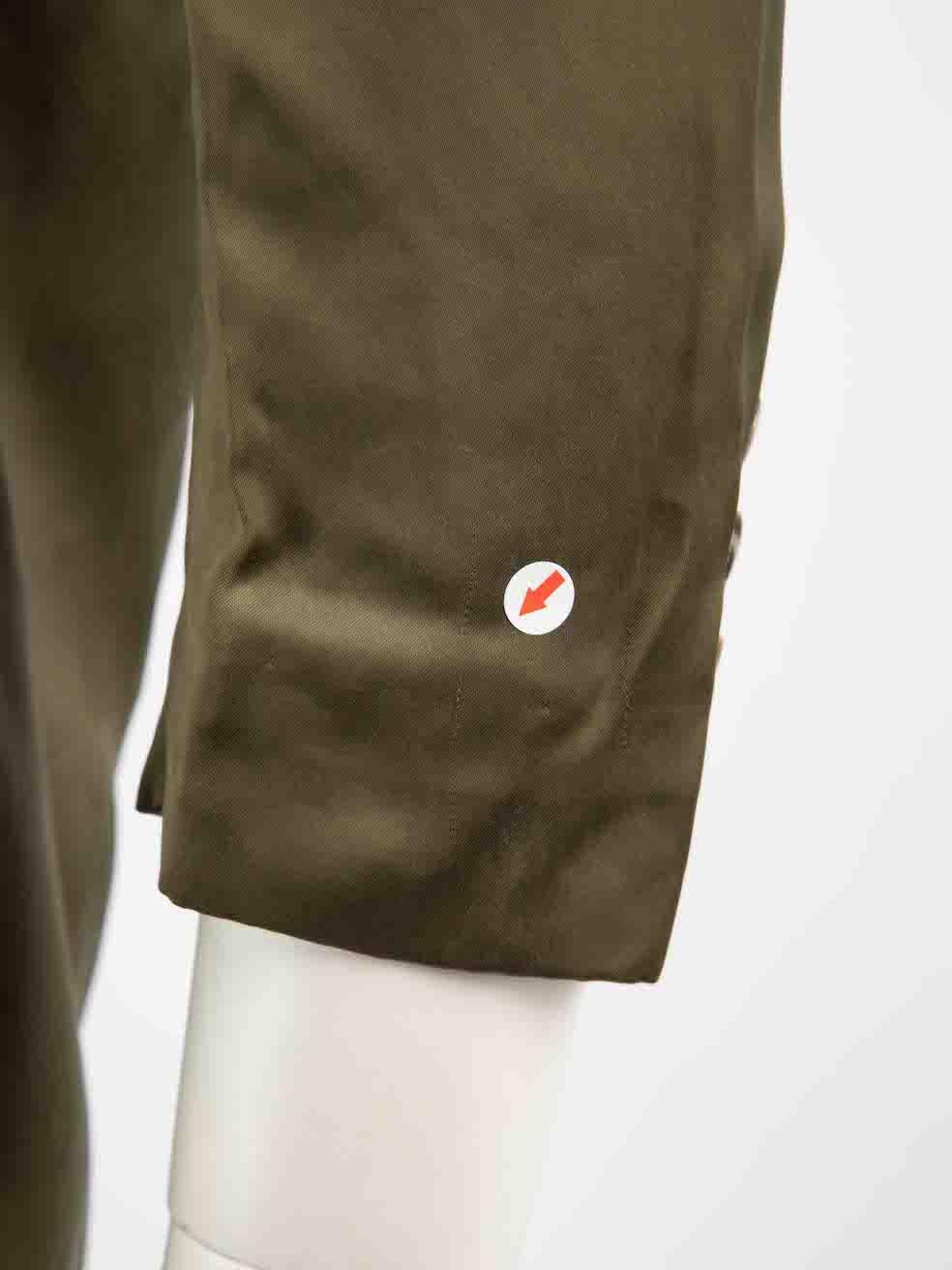 Diane Von Furstenberg Khaki Gathered Back Blazer Size XS For Sale 1
