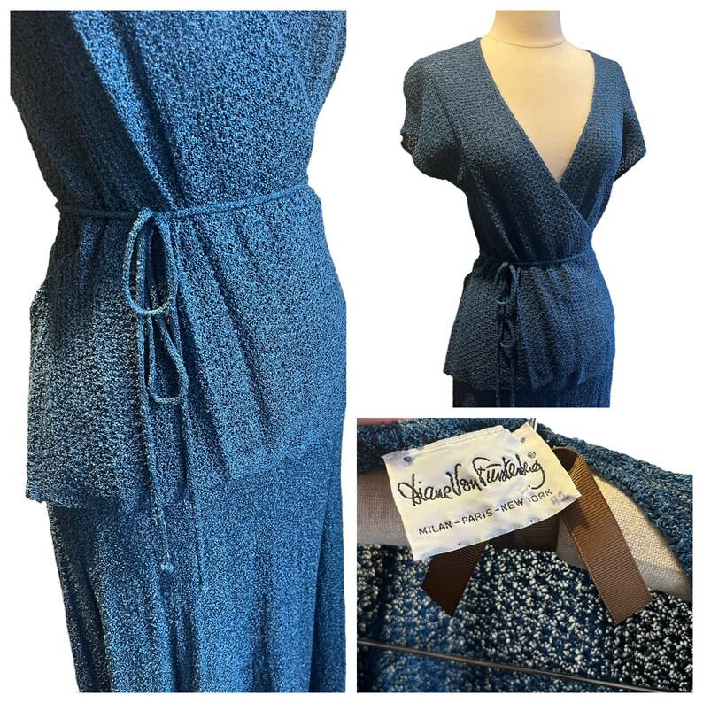 Diane Von Furstenberg knit blouse & skirt set, Circa 1970s For Sale 3