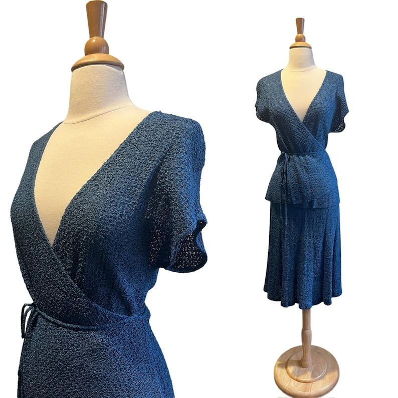 Diane Von Furstenberg knit blouse & skirt set, Circa 1970s For Sale 4