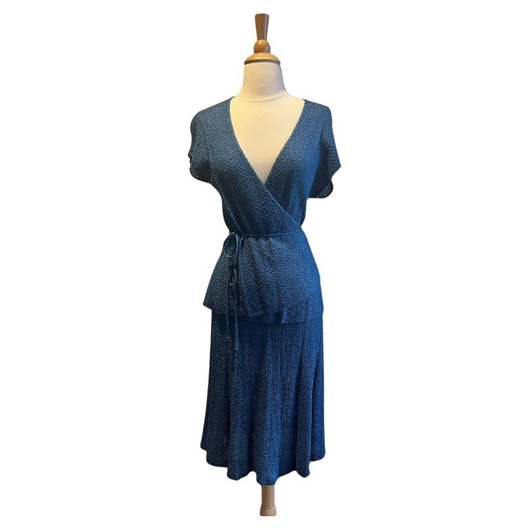 Diane Von Furstenberg knit blouse & skirt set, Circa 1970s