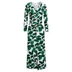 Diane Von Furstenberg Leaf Print Ruched Dress