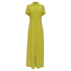 Vestido camisero largo de Diane von Furstenberg en seda amarilla