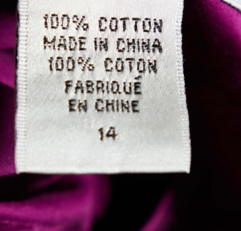 Viola Diane von Furstenberg - Vestito Diane Furstenberg XL in cotone magenta con dettagli a cravatta in vendita