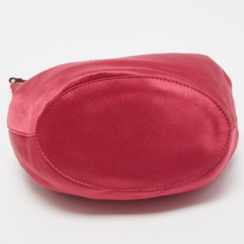 De las mujeres Diane von Furstenberg Mini bolso de mano con cordón Love Power de satén magenta