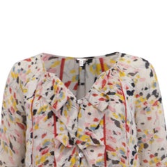 Diane Von Furstenberg Marlabis Ruffled Blouse in Multicolor Silk