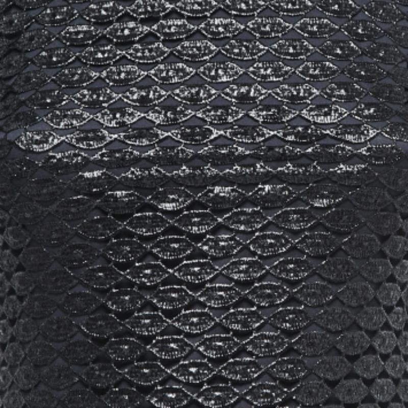 Noir Diane Von Furstenberg Dentelle noire métallisée Robe New Cindy XS en vente