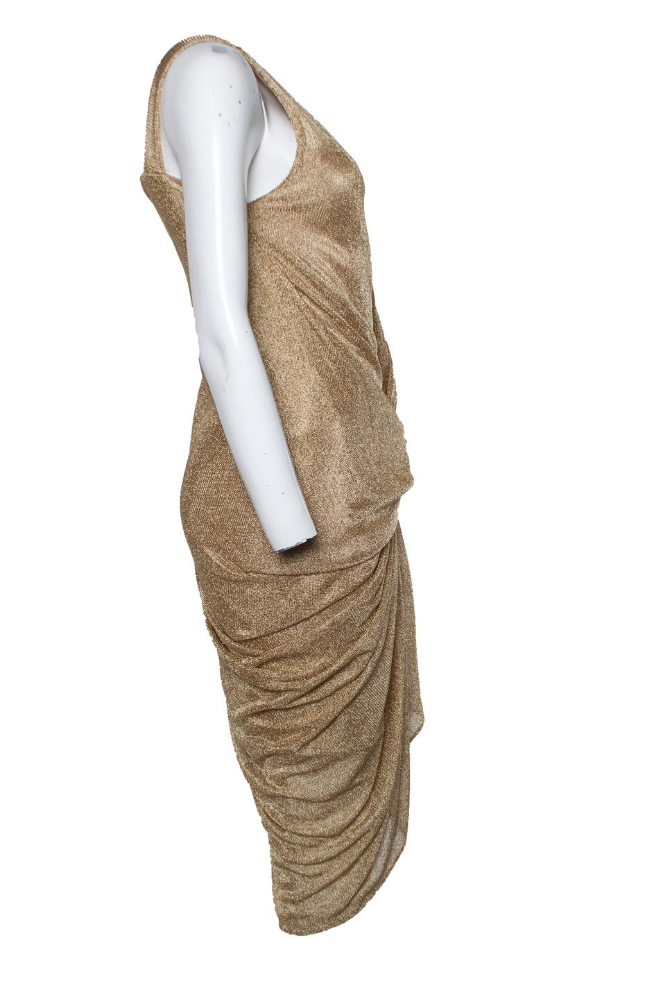 Diane Von Furstenberg, Metallic gold mesh dress In Excellent Condition For Sale In AMSTERDAM, NL