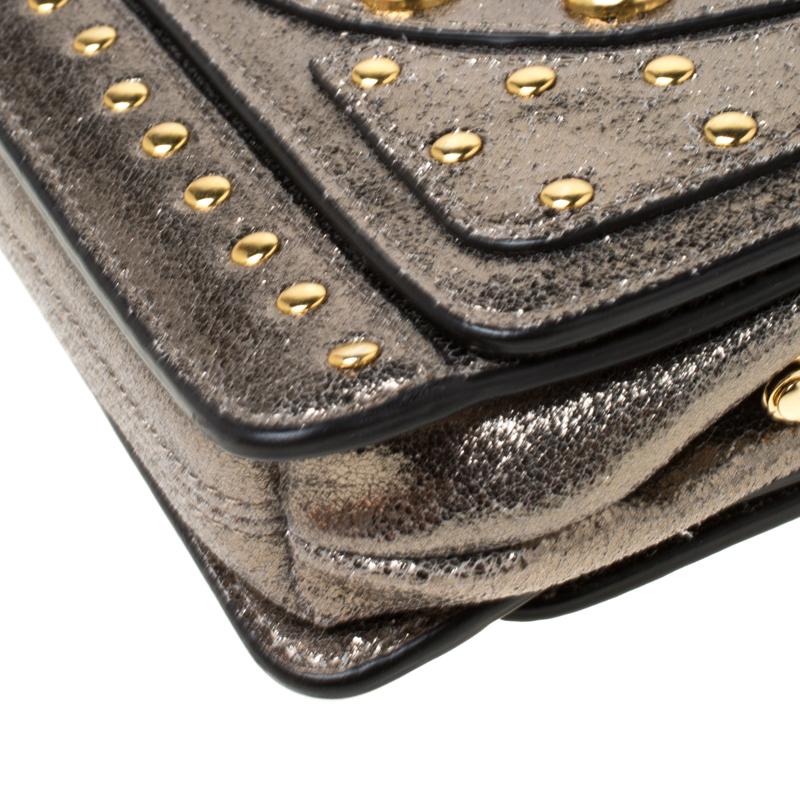 Diane Von Furstenberg Metallic Studded Leather Hayworth Clutch 5