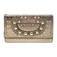 Diane Von Furstenberg Metallic Studded Leather Hayworth Clutch