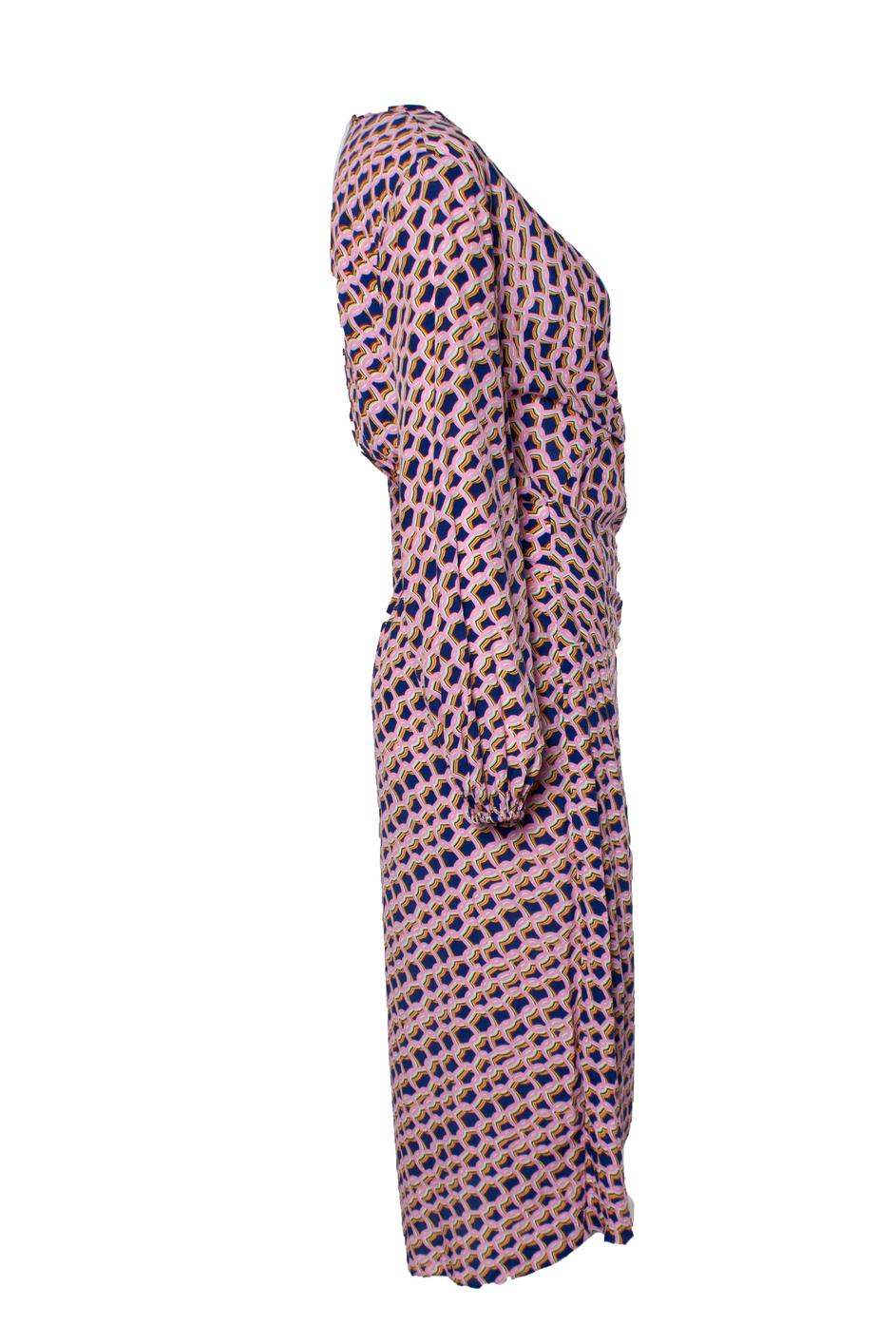 Brown Diane Von Furstenberg, Midi dress with graphic print For Sale