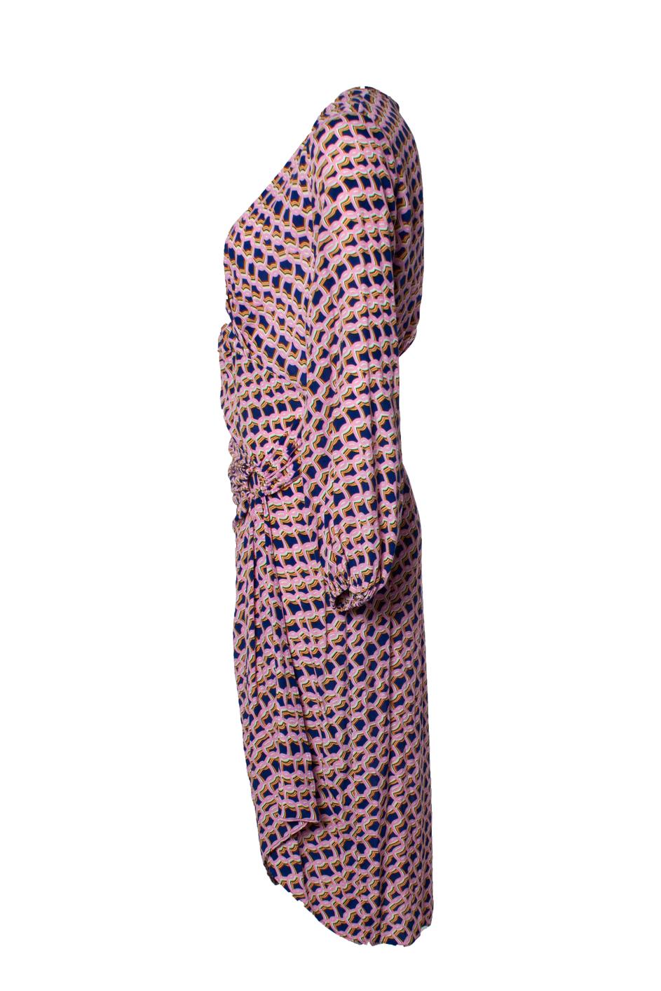 Diane Von Furstenberg, Midi dress with graphic print In Excellent Condition For Sale In AMSTERDAM, NL