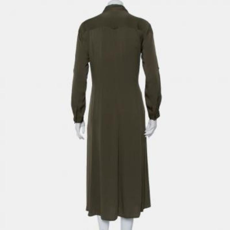 Diane Von Furstenberg Military Green Silk Belted Clarise Dress M For Sale 3