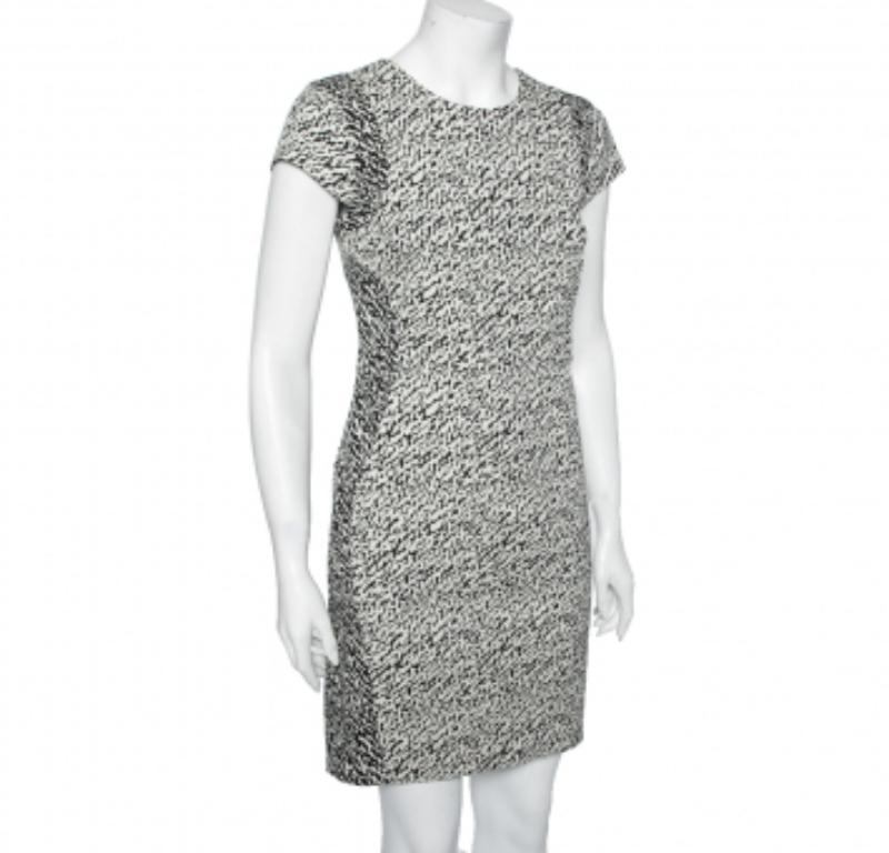Gris Diane von Furstenberg - Robe en coton monochrome à jacquard ondulé et serpent M. en vente
