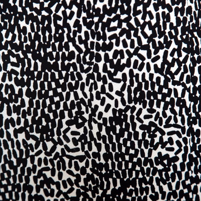 Diane Von Furstenberg Monochrome Printed Cotton Clyde Mini Skirt S 1