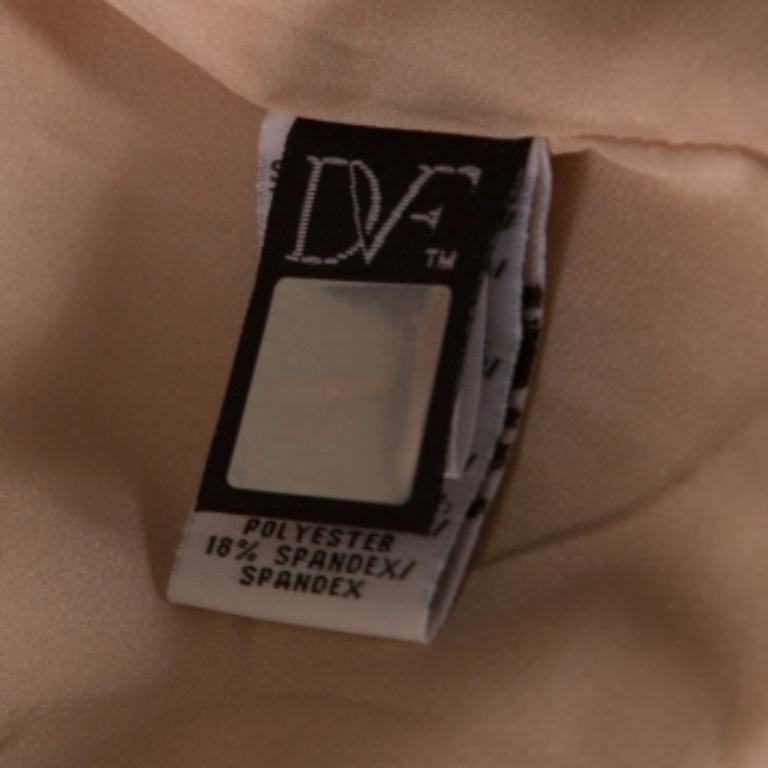 Diane von Furstenberg Multicolor Crepe Creme Brulee Open Front Feriha Blazer M (Grau) im Angebot