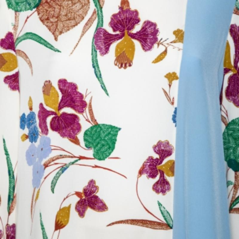 Donna Diane von Furstenberg - Top a maniche lunghe con stampa floreale multicolore - L.L.A. in vendita