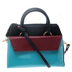 Diane Von Furstenberg Multicolor Leather Small Front Flap Satchel