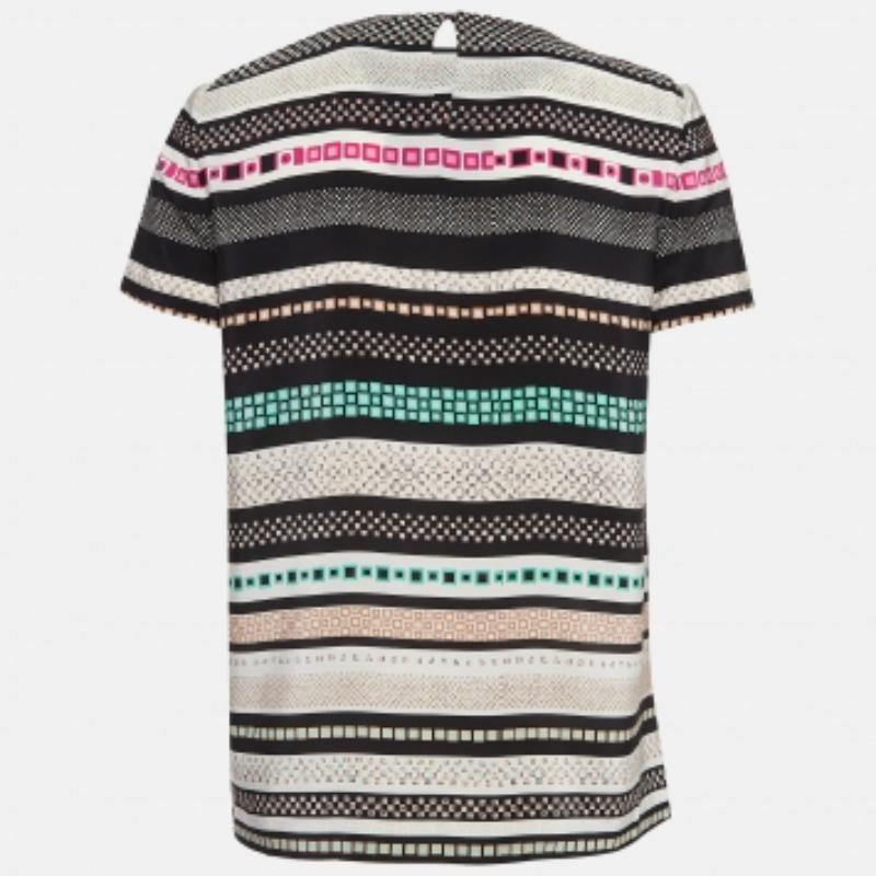 Donna Top in seta con stampa e borchie multicolore Diane von Furstenberg XS in vendita