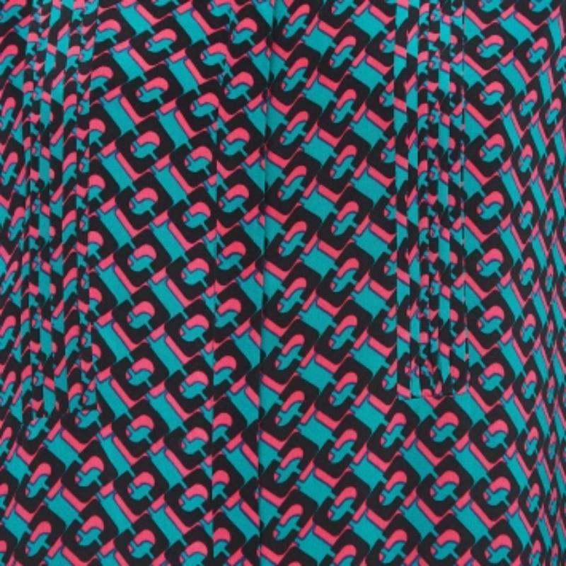 Diane von Furstenberg Vestido camisero plisado de crepé estampado multicolor S Púrpura en venta
