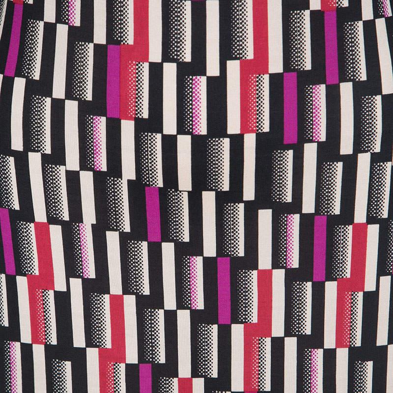 Women's Diane Von Furstenberg Multicolor Printed Silk Jersey Aggie Shift Dress M For Sale