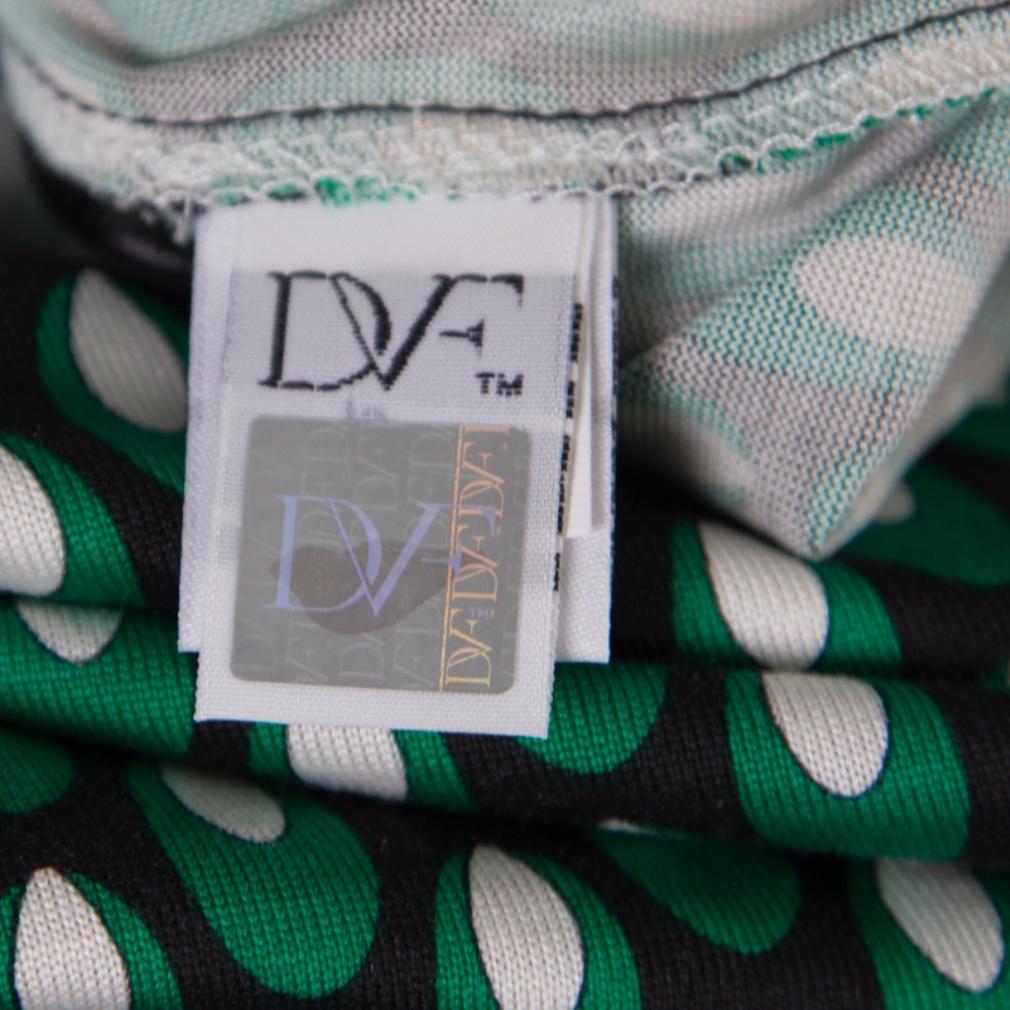 Blue Diane Von Furstenberg Multicolor Printed Silk Jersey Denny Shirt Dress S