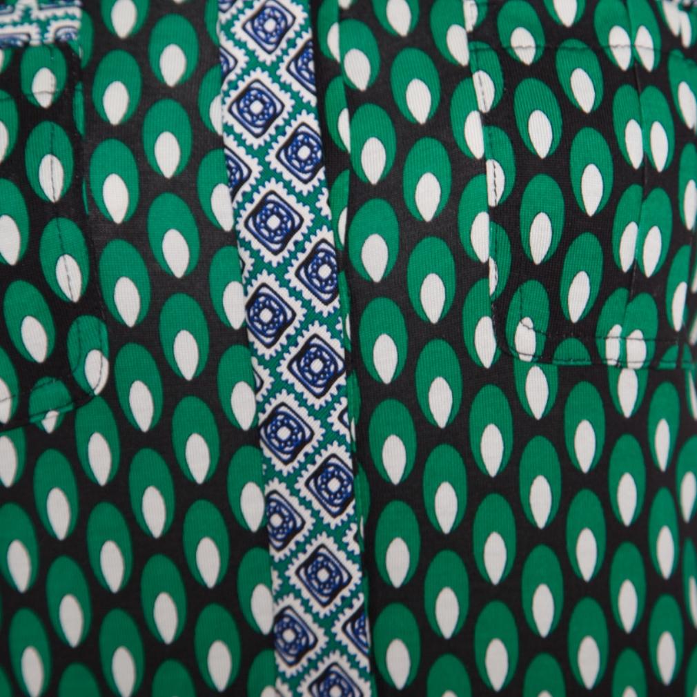 Diane Von Furstenberg Multicolor Printed Silk Jersey Denny Shirt Dress S In Excellent Condition In Dubai, Al Qouz 2