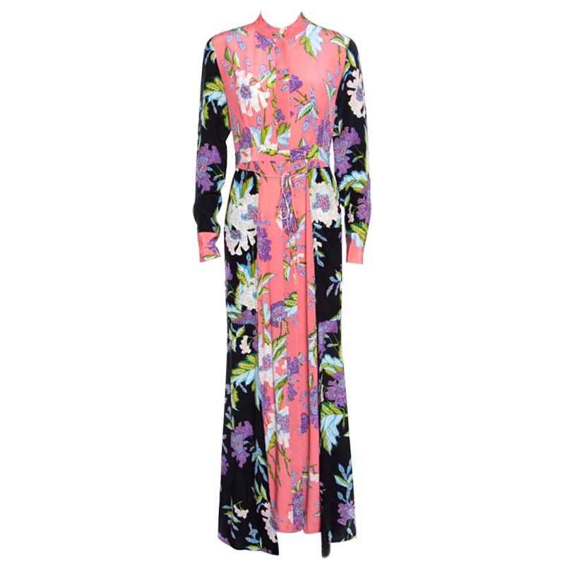 Tunique Maxi Cover-up En Soie DIANE VON FURSTENBERG - Multicolore Rayée - Taille S - NEUVE Avec étiquettes