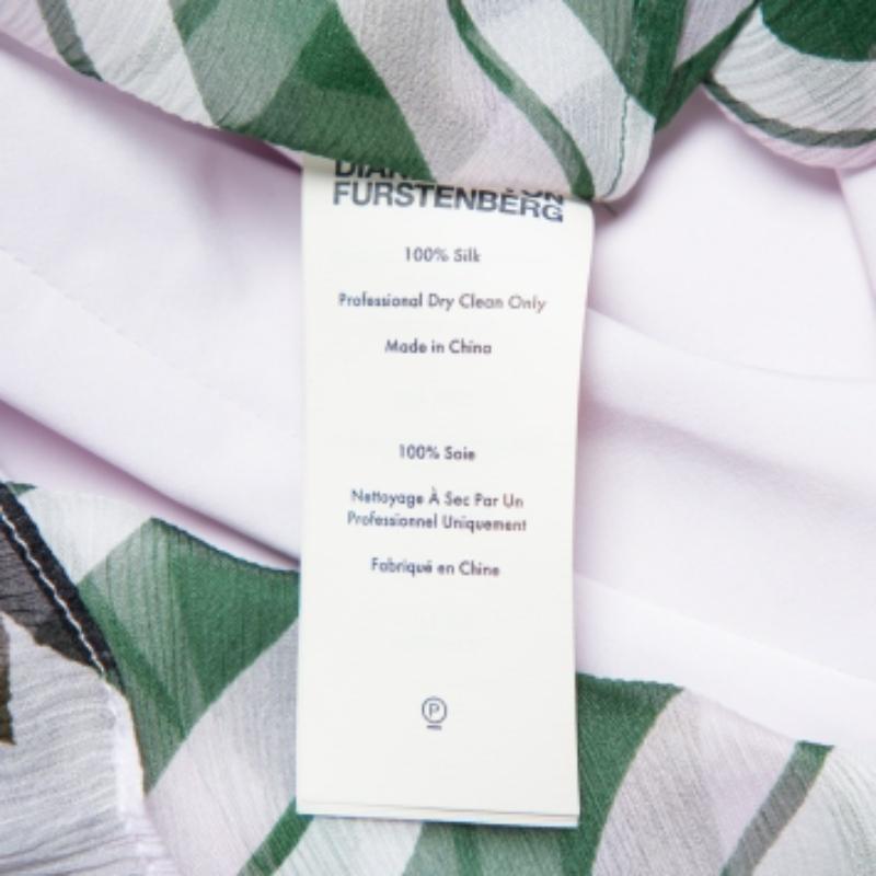 Diane Von Furstenberg Multicolor Silk Ruffled Oversized Mini Dress XS For Sale 3