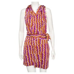 Diane von Furstenberg Multicolored Silk Mylene Mini Wrap Dress S