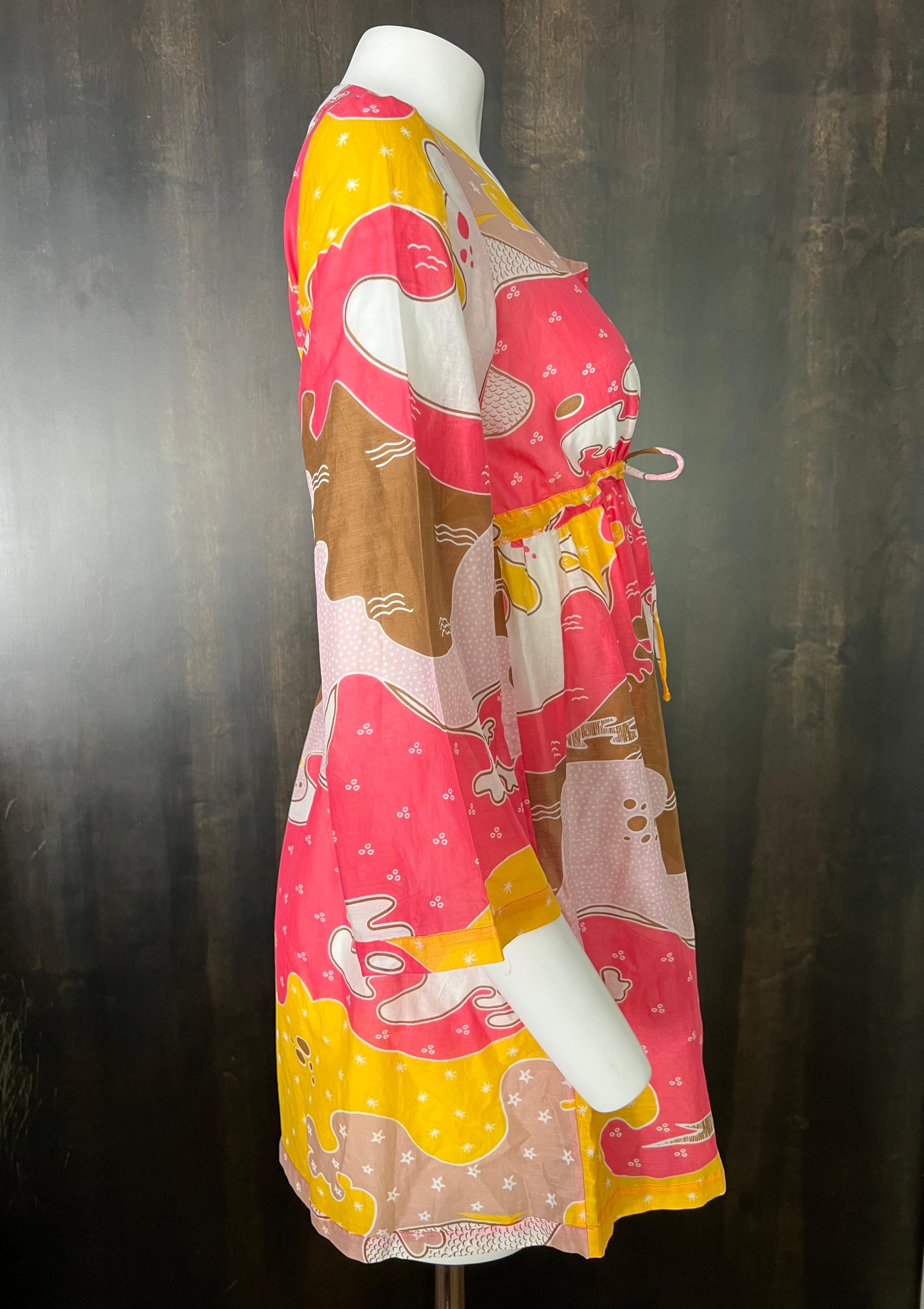 Diane von Furstenberg Multicolored Tunic Cover Up Top, Size XS For Sale 1