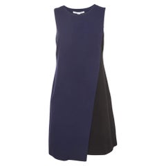 Diane Von Furstenberg Navy Blue/Black Knit Contrast Short Dress M
