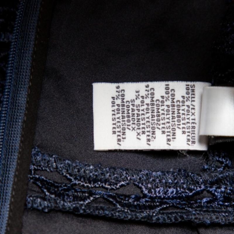 Black Diane Von Furstenberg Navy Blue Kinchu SG Lace Dress S For Sale