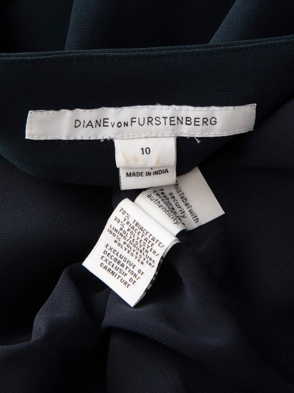 Diane Von Furstenberg Navy Embellished Dress Size M For Sale 3