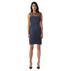 Diane Von Furstenberg Navy Lace Mid Sleeve Dress Size XXS For Sale at  1stDibs