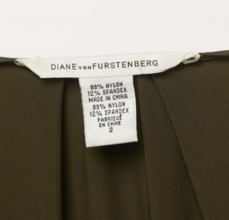 Diane Von Furstenberg Minivestido Luisa de punto elástico verde oliva S Negro en venta