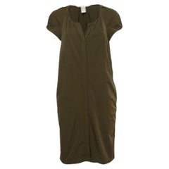 Diane Von Furstenberg Olive Green Stretch Knit Luisa Mini Dress S