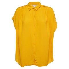 Diane von Furstenberg Camicetta con maniche arricciate in crepe arancione S