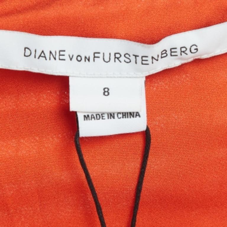 Diane von Furstenberg Orange Guipure Spitze Tiana Ärmelloses Kleid M im Zustand „Gut“ im Angebot in Dubai, Al Qouz 2