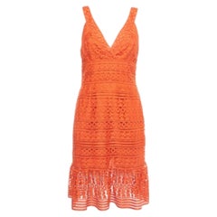 Diane von Furstenberg Vestito senza maniche in pizzo guipure arancione Tiana M.