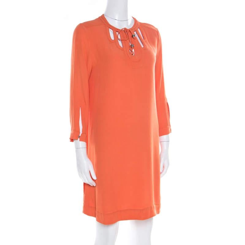 Opt for a Diane Von Furstenberg dress like this one if you are looking for an effortless look. Tailored from a fabric blend, the Kea dress has cutouts, long sleeves and a tie at the neckline. Wear it with heels as well as flats.

