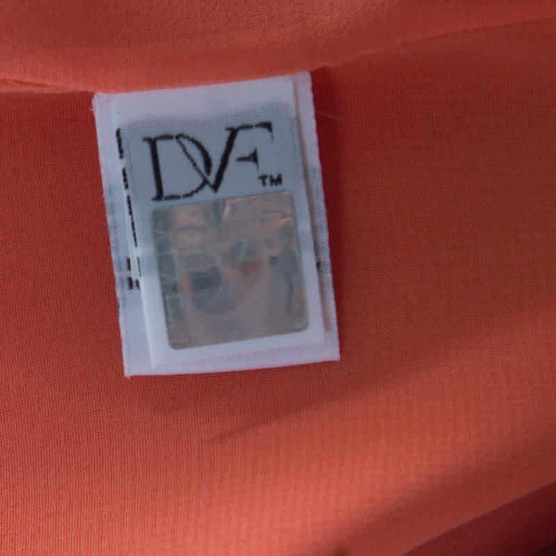 Women's Diane Von Furstenberg Orange Long Sleeve Kea Dress M For Sale