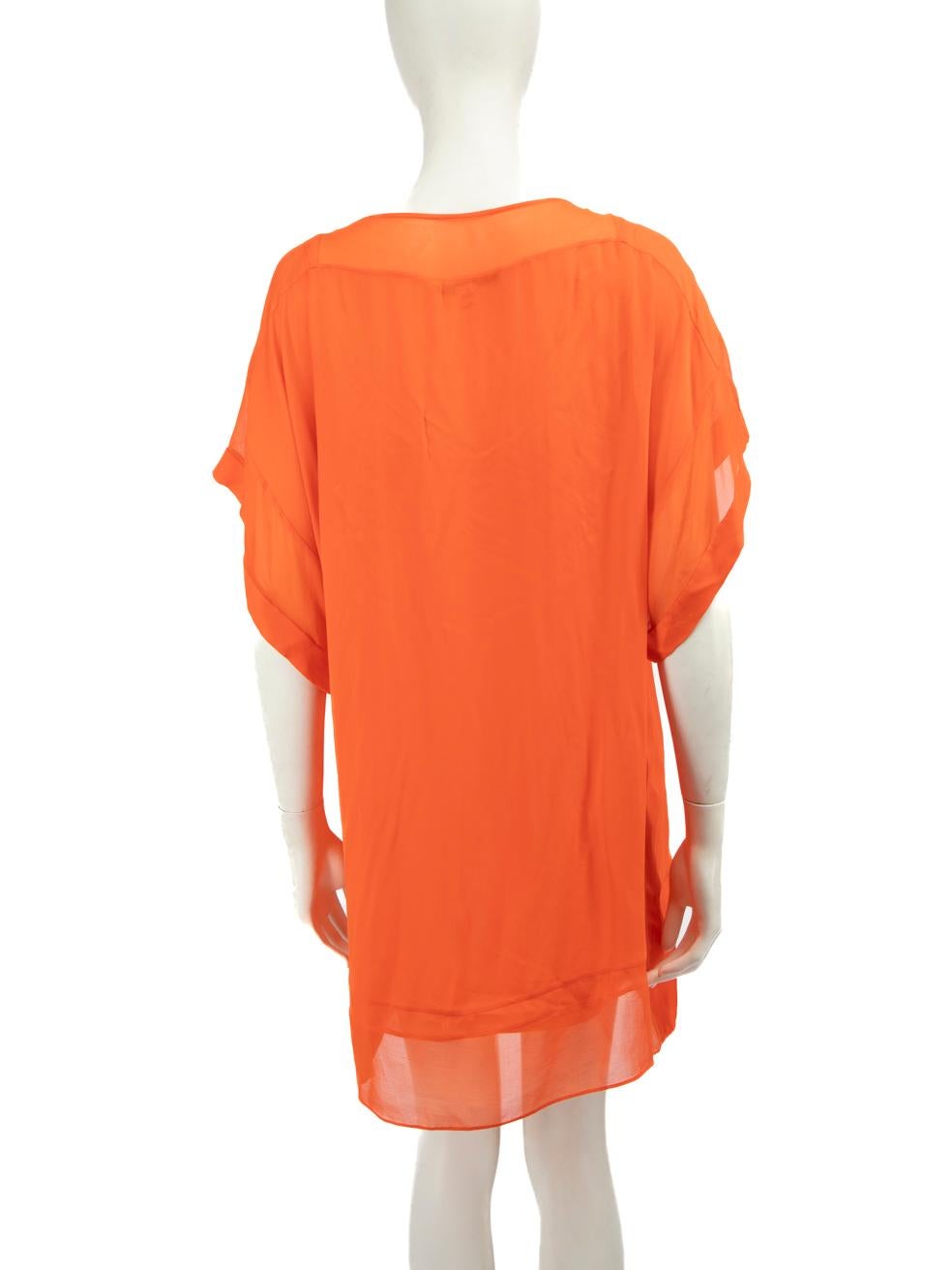 Red Diane Von Furstenberg Orange Silk Dress with Slip Size S